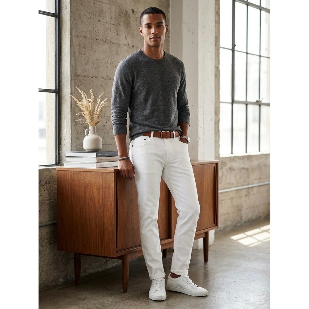 Rag & Bone Fit 2 Slim Jeans Optic White Mens 32x32 MED22P1223L8OW